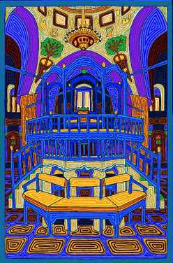 Art by David Friedman Order From http://www.kosmic-kabbalah.com/pages/silkscreen_prints_abuhav_synagogue.htm